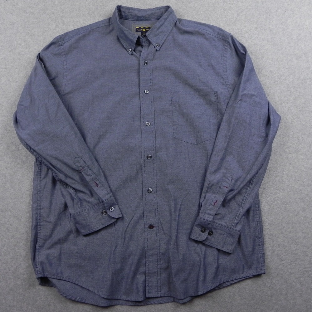 Club Room Shirt Mens XL Business Casual Pocket Button Up Blue Long Sleeve